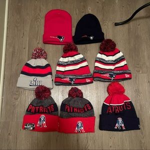 Eight NFL Patriots Hats